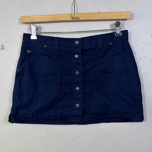 Abercrombie & Fitch Y2K Button Front Mini Skirt Women Small Navy Cargo Utility